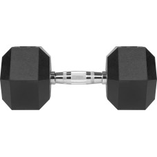 Rebel Active Gumijas pārklājuma čuguna hantele HEX 17,5 kg REBEL ACTIVE