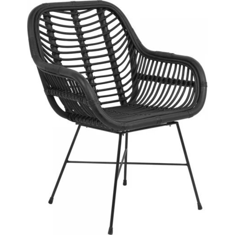 Beliani Krzesło rattanowe czarne CANORA!