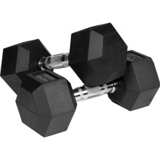 Rebel Active Ar gumiju pārklātas čuguna hanteles HEX 2x10 kg REBEL ACTIVE