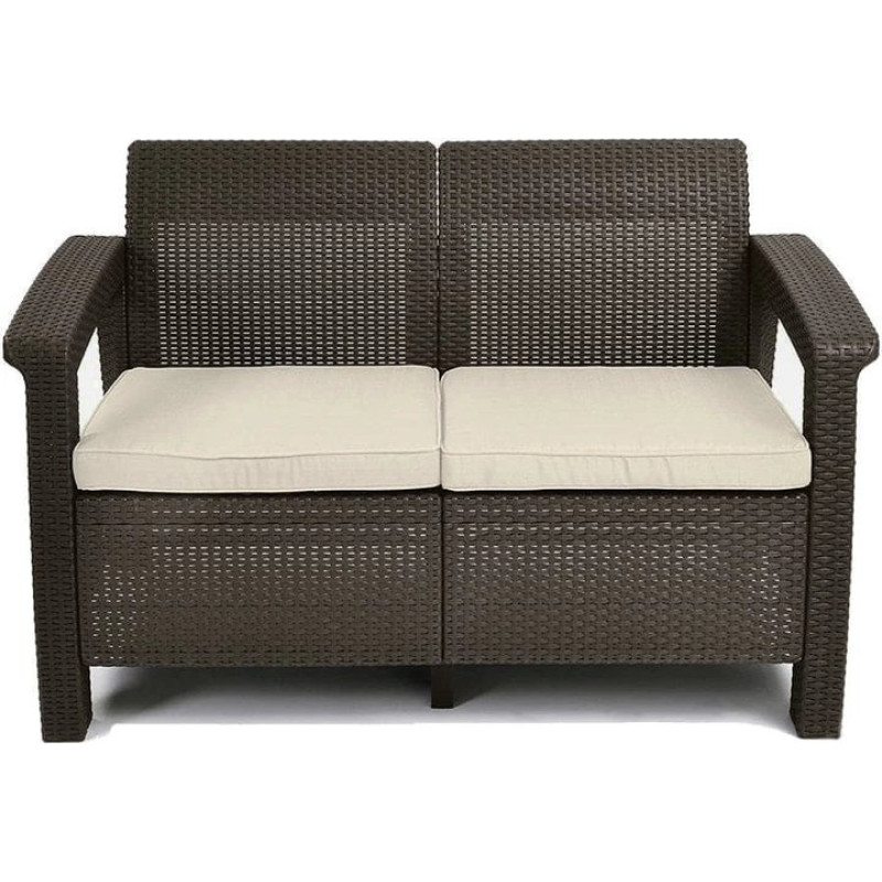 Vidaxl Garden sofa two-seater Corfu Love Seat brown 8711245158259