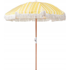 Beliani Parasol ogrodowy 150 cm żółty z białym MONDELLO