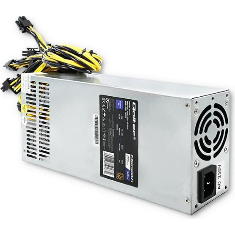 Qoltec 50177 PCI-E power supply Smart 1600W | 80 Plus Gold - Data mining