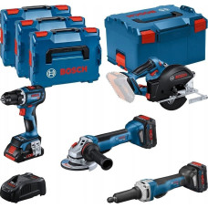 Bosch .COMBO SET 18V (GSR 18V-90C +GWS 18V-15 PSC +GKM 18V-50 +GGS 18V-23 PLC) 1xPC4.0Ah 2xPC5.5Ah ...