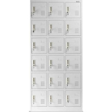 Diablo Chairs Spind Schließfachschrank mit 18 Fächern KAROL, 900 x 1850 x 400 mm, grau