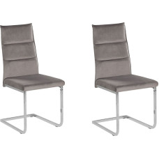 Beliani Zestaw 2 krzeseł do jadalni welurowy szary ROCKFORD