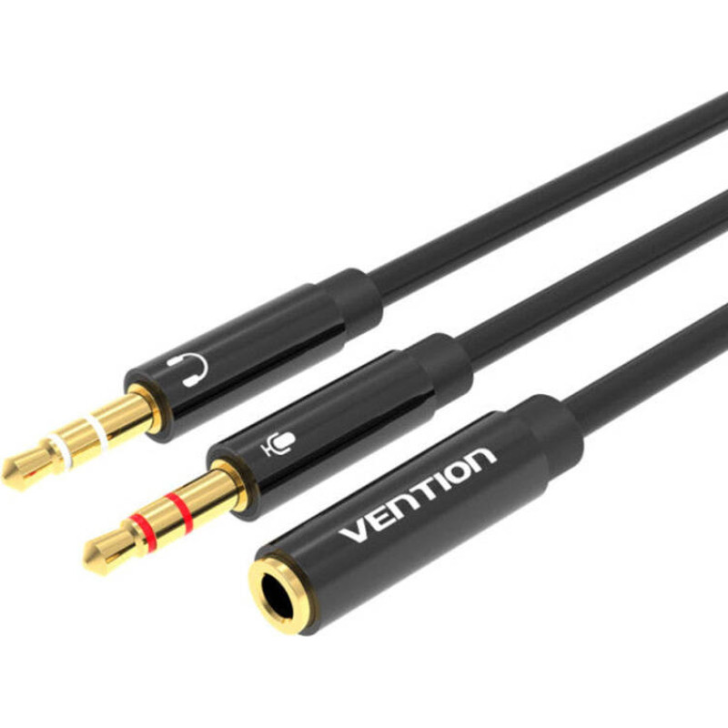 Vention Cable Audio 2x 3.5mm Male to 4-Pole Female 3.5mm Vention BBTBY 0.3m Black