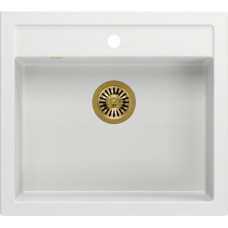 Quadron Zlewozmywak Quadron BILL 110 GraniteQ snow white/elementy złote