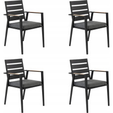 Beliani Zestaw 4 krzeseł ogrodowych czarny TAVIANO