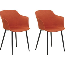 Beliani Zestaw 2 krzeseł do jadalni pomarańczowy ELIM