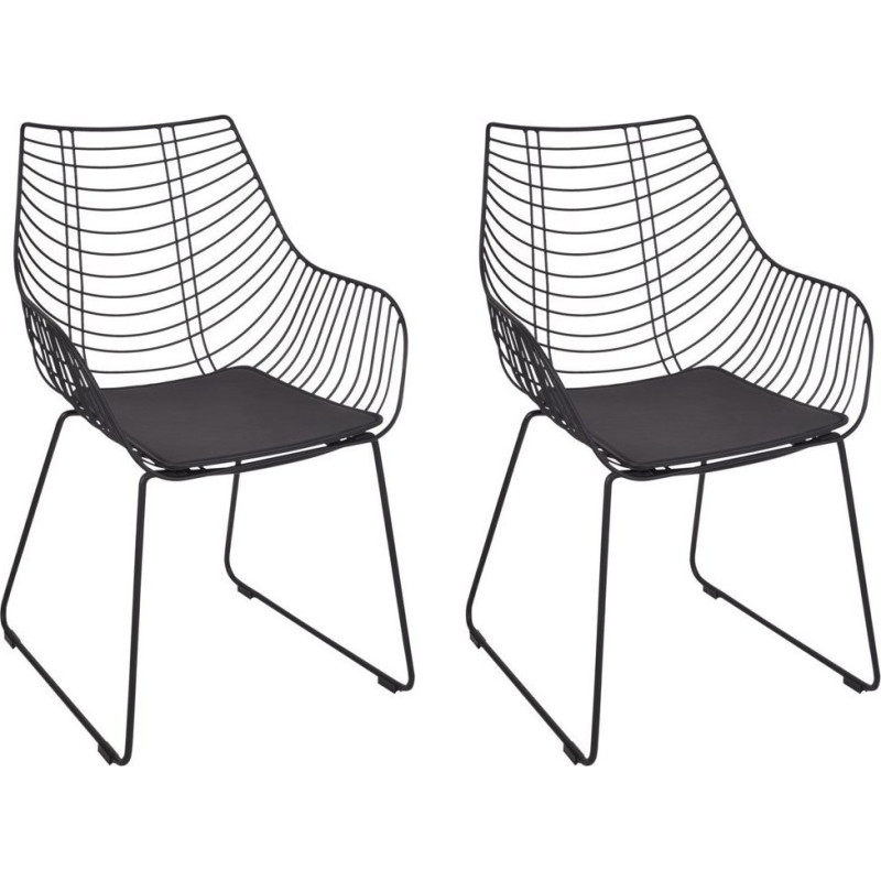 Beliani Zestaw 2 krzeseł do jadalni czarny ANNAPOLIS