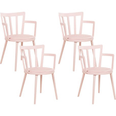 Beliani Zestaw 4 krzeseł do jadalni różowy MORILL