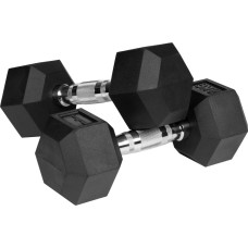 Rebel Active Ar gumiju pārklātas čuguna hanteles HEX 2x8 kg REBEL ACTIVE