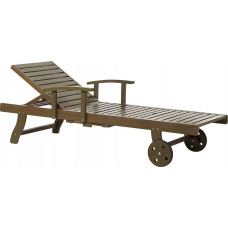 Beliani Leżak ogrodowy drewno akacjowe ciemne AMATNEA