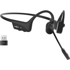 Shokz OpenComm2 UC Wireless Bluetooth Bone Conduction Videoconferencing Headset with USB-A adapter | 16 Hr Talk Time, 29m Wireless Range, 1 Hr Charge Time | Includes Noise Cancelling Boom Mic and Dongle, Black (C110-AA-BK)