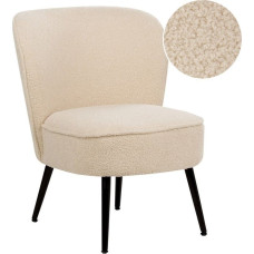 Beliani Fotel boucle jasnobeżowy VOSS