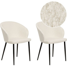 Beliani Zestaw 2 krzeseł do jadalni boucle biały MASON