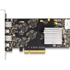 Delock Karta dźwiękowa Delock Karta PCI Express x8 z 2 x USB 20 Gbps USB Type-C żeńska i 2 x USB 10 Gbps Typ-A żeńska - Quad Channel