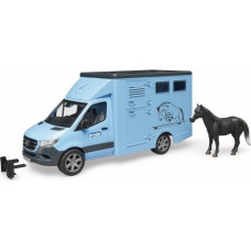 Bruder Bruder MB Sprinter animal transporter with horse, model vehicle (blue)