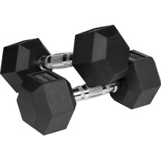 Rebel Active Ar gumiju pārklātas čuguna hanteles HEX 2x7.5 kg REBEL ACTIVE