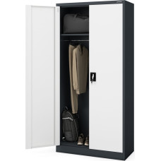 Jan Nowak Szafa gospodarcza zamykana DAWID 900 x 1850 x 450 mm, antracytowo-biała