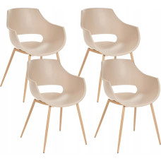 Beliani Zestaw 4 krzeseł do jadalni MILLERS Beżowy