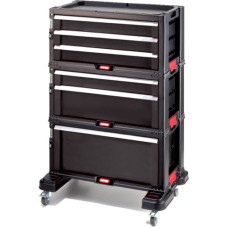 Keter Tool Rack on wheels 6 drawers Black