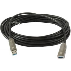 Techly USB3.0 AOC Glasfaser-Hybridkabel 20m Schwarz Unterstuetzt max.Bandbreite bis zu 5 Gbit Durchmesser 4,6mm Stecker A auf Buchse