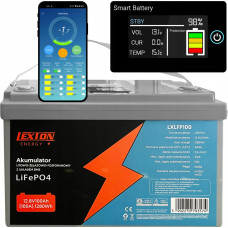 Qoltec AKUMULATOR LITOWO-ŻELAZOWO-FOSFORANOWY BMS LiFePO4  LCD/Bluetooth 12.8V 70Ah