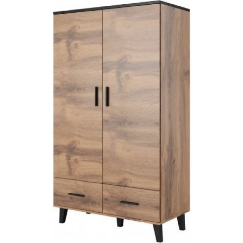 Cama Meble Szafa LOTTA 2D2S wotan + czarny mat