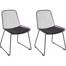 Beliani Metal Krzesło do jadalni Zestaw 2 Czarny PENSACOLA