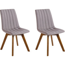 Beliani Zestaw 2 krzeseł do jadalni beżowoszary CALGARY