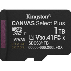 Kingston Technology 1TB micSDXC Canvas Select Plus Gen3 150R A1 Single Pack w/o ADP