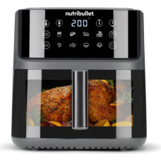 Nutribullet Heißluftfritteuse CRISPLITE VISION(schwarz/silber, 2.000 Watt, Korb 8 Liter, mit Sichtfenster)