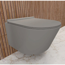 REA CE-MW-004-77-50 /  AQUAFORM / ALICANTE GRIS RIMLESS / MISKA WISZĄCA WC Z DESKĄ SZARY MAT /