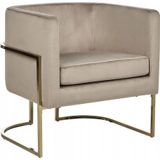 Beliani Fotel welurowy beżowoszary SIRKKA