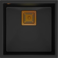 Quadron Zlewozmywak Quadron DAVID 40 GraniteQ pure carbon/elementy złote