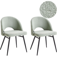 Beliani Zestaw 2 krzeseł do jadalni ONAGA Boucle Jasnozielony