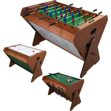 Enero 3-vienā rotējošs spēļu galds, biljards, galda futbols, gaisa pieslēgums 121x89x84,5 cm