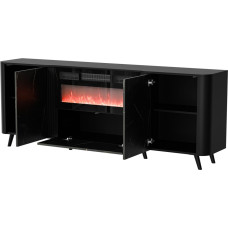 Cama Meble Cama Volare chest of drawers 200 x 39 x 75 cm black/san sebastian + fireplace