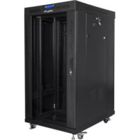 Lanberg Free-standing cabinet 19 inches 22U 600x800 glass doors LCD (flat pack) v2 black