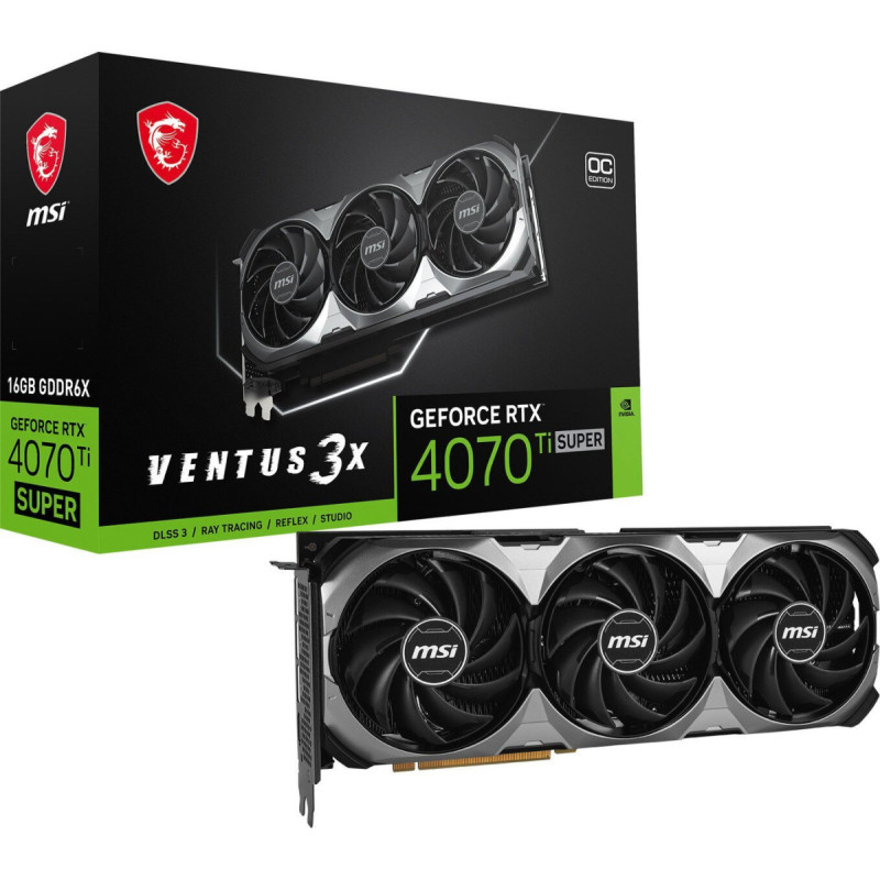 MSI Karta graficzna MSI GeForce RTX 4070 Ti SUPER Ventus 3X OC 16GB GDDR6X