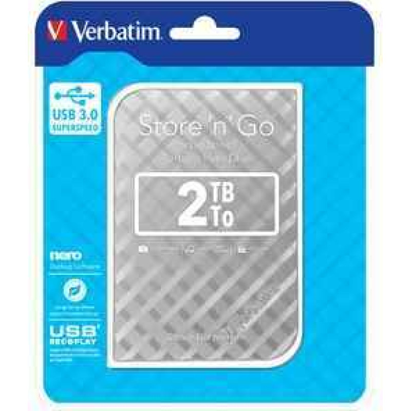 Verbatim HDD 2.5 USB3 2TB Verbatim Store n Go GEN2 silver 53198