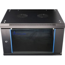 Extralink Wall cabinet rack 6U 600x600 black glass door