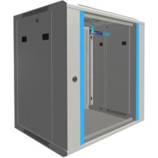 Extralink Wall cabinet rack 12U 600x450 gray glass door