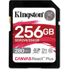 Kingston Technology 256GB Canvas React Plus SDXC UHS-II 280R/150W U3 V60 for Full HD/4K