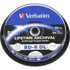 Verbatim Odtwarzacz Blu-ray Verbatim 1x10 Verbatim M-Disc BD-R BluRay 50GB 6x Speed Cakebox printable