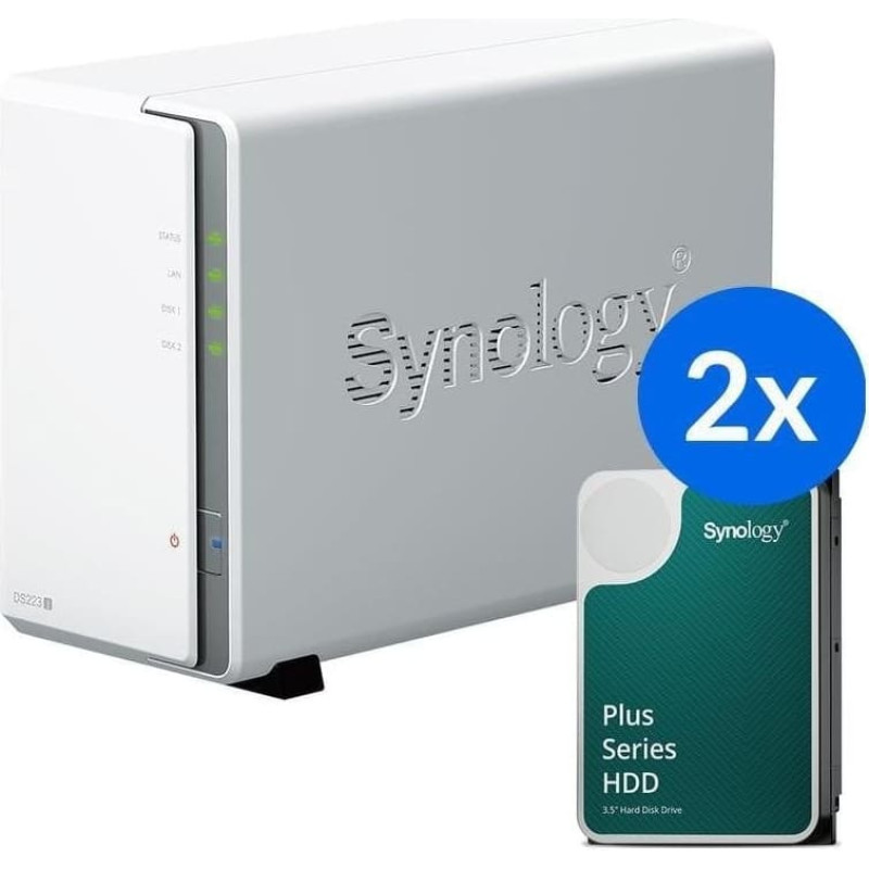 Synology Serwer plików Synology DS223+ 2x HAT3300-2T (DS223J-4T-00-2)
