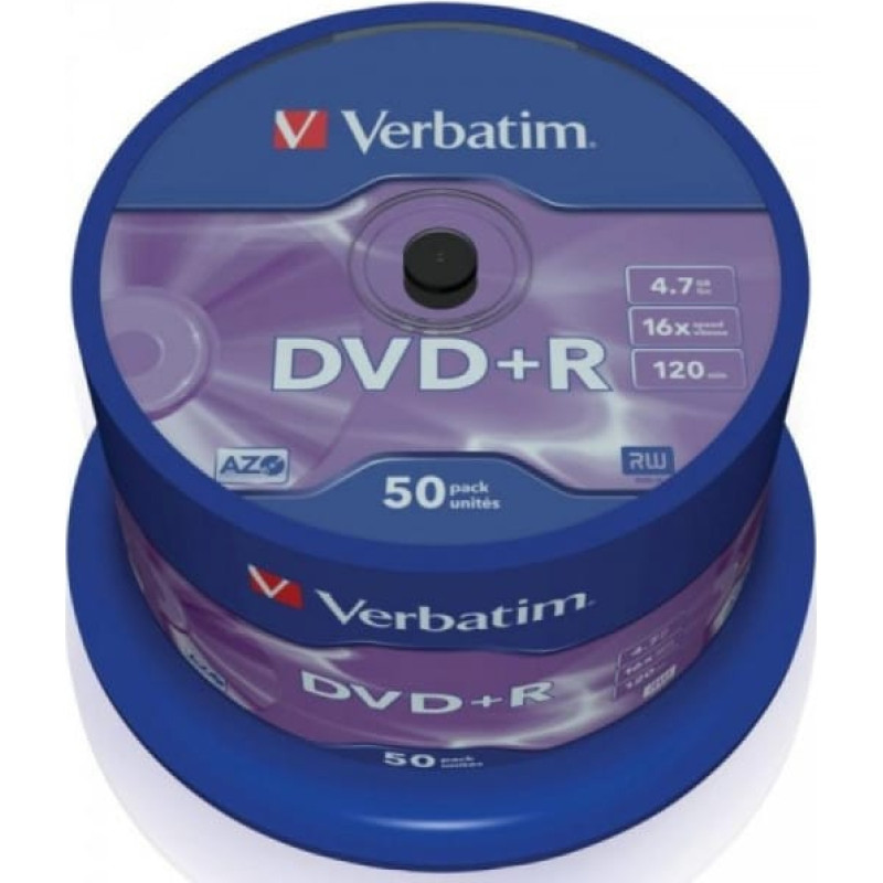 Verbatim DVD+R 4.7GB Verbatim 16x 50er Cakebox 43550