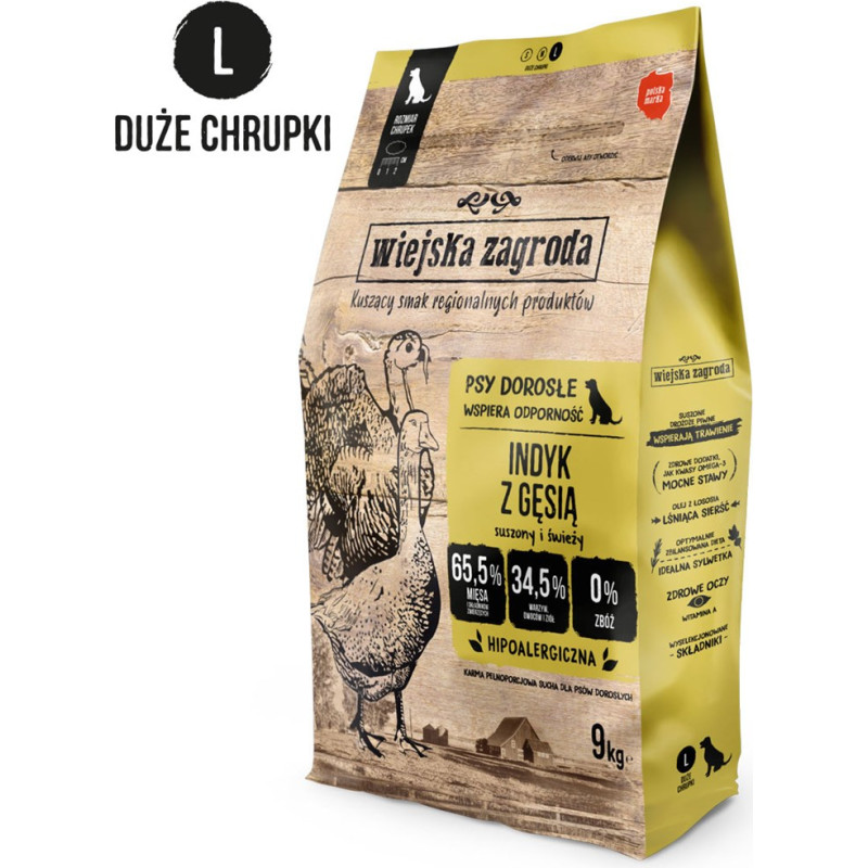 Wiejska Zagroda Turkey with goose L - dry dog food - 9kg