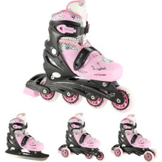 Nils Extreme Skrituļslidas / Slidas NH18331  SET 4in1 PINK, SIZE S (31-34) NILS EXTREME